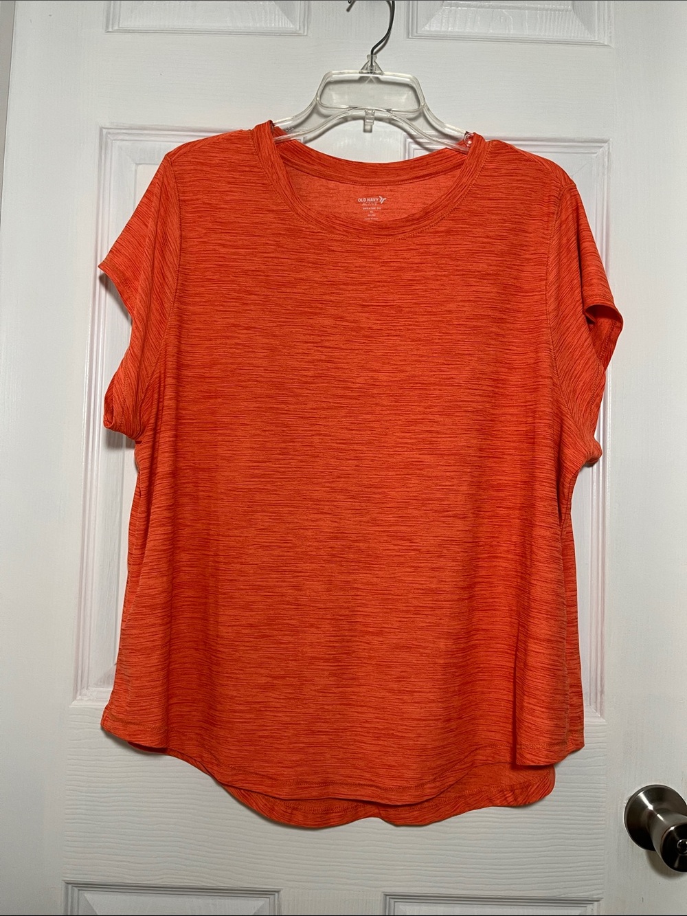 Old Navy Active Breathe On Coral Clay Heathered Short Sleeve Top